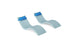 The Signature Chaise and Headrest Pillow In-Pool Set by Ledge Lounger features two modern, light blue loungers with curved designs and matching pillows, creating the perfect outdoor escape on a white background.