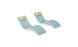 The Ledge Lounger Signature Chaise and Headrest Pillow In-Pool Set features two light blue chaise lounges with beige headrest pillows, arranged side by side on a white background for a perfect outdoor escape.