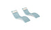 The Ledge Lounger Signature Chaise and Headrest Pillow In-Pool Set features two sleek, light blue lounge chairs with white pillows, placed side by side on a white backdrop—ideal for your outdoor relaxation.
