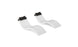 The Ledge Lounger Signature Chaise and Headrest Pillow In-Pool Set features two sleek white chaise lounges with black pillows, shown side by side on a white background—an elegant upgrade to any outdoor space.