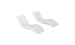 The Ledge Lounger Signature Chaise and Headrest Pillow In-Pool Set features two modern white lounge chairs with curved, wave-like designs and light headrest pillows, all set against a plain white background.