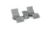 The Ledge Lounger Relaxation In-Pool Chair & Ice Bin Bundle - Lowback, featuring two ergonomically designed gray rocking lounge chairs and an hourglass-shaped table, offers a sleek, modern look ideal for contemporary spaces.
