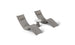 The Resort Luxury Outdoor Paradise In-Pool Furniture Bundle by Ledge Lounger includes two sleek, modern chaise loungers in minimalist gray with beige headrests, arranged beside a small round white side table. This elegant setup, perfect for poolside relaxation, is displayed against a plain white background.