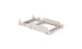 A beige adjustable dividers insert organizes drawers with customizable slots for various items, featuring a sleek design. Like the Signature Lowback Chair Riser by Ledge Lounger, it enhances room style and is elegantly displayed on a plain white background.