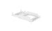 White, rectangular, stackable plastic storage tray with adjustable dividers. Perfect for organizing items in drawers or on shelves, this Ledge Lounger-inspired design adds a touch of elegance to any space.