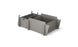 The Ledge Lounger Signature Lowback Chair Riser is a gray modular storage box with three compartments and detachable panels. It features side slots for ventilation, an interlocking system for stacking, and is perfect for outdoor use or by pool seats, set against a plain white background.