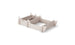The Signature Chair Riser by Ledge Lounger features a beige color, adjustable design with interlocking panels and slotted sides. Its perfect for organizing outdoor essentials.