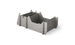 The Signature Chair Riser by Ledge Lounger is a gray, rectangular plastic organizer featuring multiple compartments and dividers. Its minimalist, modular design perfectly complements any workspace, just as in-pool seats enhance an outdoor day against a pristine white background.