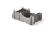 The Signature Chair Riser by Ledge Lounger is a gray, rectangular plastic organizer featuring multiple compartments and dividers. Its minimalist, modular design perfectly complements any workspace, just as in-pool seats enhance an outdoor day against a pristine white background.