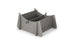 The Signature Chaise Riser by Ledge Lounger is a gray, modern geometric organizer with angled panels and vertical slots. Its minimalist style neatly stores papers or utensils, ideal for indoor and outdoor use.