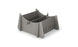 The Signature Chaise Riser by Ledge Lounger is a gray, modern geometric organizer with angled panels and vertical slots. Its minimalist style neatly stores papers or utensils, ideal for indoor and outdoor use.