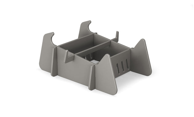 The Ledge Lounger Signature Chaise Deep Riser is a gray, rectangular plastic accessory with open sides, vertical slots, and raised corner supports—ideal for outdoor or in-pool seat use.