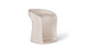 Meet the Signature Barstool Counter Height by Ledge Lounger: a modern beige stool ideal for your poolside. With its smooth curved design, recessed footrest, glossy light-reflecting surface, and seamless high backrest flowing into the seat, it embodies a minimalist outdoor barstool aesthetic.