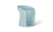 Meet the Signature Barstool Counter Height by Ledge Lounger: a sleek, modern stool in light blue, showcasing a smooth curved design with an integrated base handle. Ideal for your poolside area against a white backdrop, it combines style and functionality flawlessly.