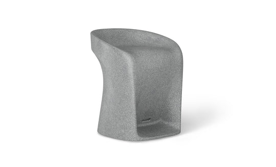 Discover the Ledge Lounger Signature Barstool Counter Height: a sleek gray bar stool with a high backrest and curved design. Featuring a solid base and footrest indentation, it offers smooth textures for trendsetters, ideal for indoor and pool bars.
