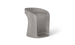 The Ledge Lounger Signature Barstool Counter Height is a modern gray concrete chair with a smooth, curved design. It features a high backrest transitioning into a narrow, slightly twisted base with textured surface, perfect for a contemporary industrial look.