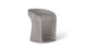 The Ledge Lounger Signature Barstool Counter Height is a modern gray concrete chair with a smooth, curved design. It features a high backrest transitioning into a narrow, slightly twisted base with textured surface, perfect for a contemporary industrial look.