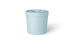 The Signature Ice Basin by Ledge Lounger is a light blue, cylindrical plastic container with a lid. The lid includes a central recessed area and a small slit for easy pouring, casting a subtle shadow on the white background.