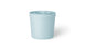 The Signature Ice Basin by Ledge Lounger is a light blue, cylindrical plastic container with a lid. The lid includes a central recessed area and a small slit for easy pouring, casting a subtle shadow on the white background.