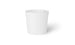 The Ledge Lounger Signature Ice Basin, a white cylindrical container with a flat lid, is set against a plain white background. Its simple design features smooth surfaces without visible markings, and delicate shadowing hints at subtle right-side lighting.