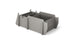 The Signature Lowback Chair Riser by Ledge Lounger is a gray modular storage solution with customizable interlocking compartments and slots, perfect for organizing and elevating your outdoor essentials against a white background.