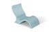 The Signature Lowback Chair from Ledge Lounger is a modern, light blue lounge chair with a sleek, curved design and smooth surface, ideal poolside seating for your outdoor oasis, set against a plain white background.