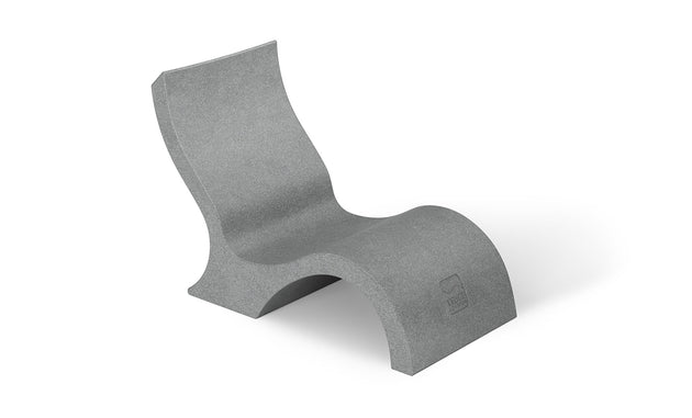 Introducing Ledge Loungers Signature Lowback Chair, a modern gray masterpiece with its smooth, curved design. Perfect for your outdoor oasis, it mimics a single piece of material featuring a low backrest with a flowing wave-like form, ideal for poolside lounging.