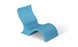 The Signature Lowback Chair by Ledge Lounger is a modern, S-shaped blue lounge chair with a smooth surface and curved design. Its minimalist style and discreet logo make it perfect for poolside seating or relaxation on a tanning ledge.