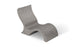 The Signature Lowback Chair by Ledge Lounger features a modern gray design with artistic curves. Crafted from smooth material, it stands out against a white background, offering sleek minimalist aesthetics—ideal for stylish poolside seating.