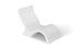 The Ledge Lounger Signature Lowback Chair, with its sleek, curved wave-like design and high backrest, provides ideal poolside seating. Its modern white finish creates an inviting outdoor oasis on any plain background.
