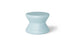 The BLEEGE light blue hourglass stool, with a wider top and bottom, offers sun shelf comfort. Its sleek surface makes it ideal for in-pool use, seamlessly blending style and functionality reminiscent of a Ledge Lounger Signature Standard Side Table.
