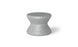 The Signature Standard Side Table by Ledge Lounger is a gray hourglass-shaped stool with a textured surface and smooth, curved design, perfect for in-pool use. The name BLØK is subtly engraved near the base, set against a plain white background.