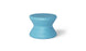 The Signature Standard Side Table by Ledge Lounger is a blue hourglass-shaped stool with a smooth finish, ideal for in-pool use. Its modern design features ELEDGE embossed near the base, making it perfect for a sun shelf.