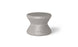 The Signature Standard Side Table by Ledge Lounger is a gray hourglass-shaped stool with a smooth surface, ideal for in-pool use. It complements any sun shelf setting and is set against a plain white background.