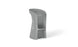 Introducing the Signature Barstool Bar Height by Ledge Lounger: a modern minimalist gray stool with a high backrest, cylindrical form, and stone-like texture. Its widened base and integrated footrest ensure support, while the curved seat is perfect for poolside seating during outdoor entertaining.
