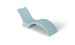 The Signature Chaise Deep by Ledge Lounger is a light blue, modern chaise lounge with a smooth, curved design and an elevated backrest. Perfect for a sun shelf or tanning ledge, its showcased against a white background for ultimate relaxation.