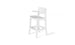 The Haven Hightop Chair by Ledge Lounger is a modern white bar stool featuring a curved backrest and footrest, with sleek lines and a minimalist design for ergonomic comfort. Its smooth finish complements any setting, perfect for indoor elegance and all-weather functionality.
