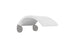 The Signature Chair Shade by Ledge Lounger is a minimalist, modern light fixture with a curved white shade and two circular gray base elements, offering sleek elegance ideal for enhancing any home or office space.