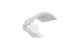 The Signature Chaise Shade by Ledge Lounger is a modern, white desk lamp with an adjustable arm that enhances your media viewing. It features a curved rectangular light head with a digital display and Ledge Lounger proudly displayed on the hinge against a plain white background.