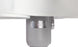 A close-up of a cylindrical metal component embossed with LEDCE evokes the durability of wind-resistant umbrellas. Connected to a larger white structure, it boasts a smooth light gray surface, reminiscent of the 6.5 Square Signature 360° Tilt Umbrella by Ledge Lounger.