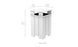 The Ledge Lounger Mainstay Trash Bin is a white, square outdoor waste receptacle ideal for patios. It features a flat top and vertical paneling, measuring 44 (112 cm) in height and 27.5 (70 cm) in width/depth, with a minimalistic design crafted from UV-stable materials.