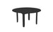 The Mainstay Round Dining Table by Ledge Lounger is a sleek black table with four sturdy legs, ideal against a white background for any space.