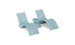 Two Ledge Lounger Outdoor Oasis In-Pool Furniture Bundle - Deep Chaise, modern light blue lounge chairs with smooth curves, sit beside an ice bin side table, showcasing sleek and minimalistic design elements.