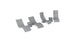The Ledge Lounger Signature Chaise with Chairs and Side Table In-Pool 6-Piece Set features four sleek gray lounge chairs and two round side tables in a modern, minimalist style, perfect for resort-inspired poolside relaxation.