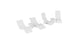 The Ledge Lounger Signature Chaise with Chairs and Side Table In-Pool 6-Piece Set features four modern white loungers and two matching side tables, ideal for a stylish pool ledge furniture arrangement.