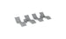The Ledge Lounger Signature Chaise and Side Table In-Pool 6-Piece Set features modern, minimalist gray pieces with curved, wave-like designs, arranged side by side on a white background.