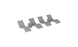 The Ledge Lounger Signature Chaise and Side Table In-Pool 6-Piece Set features modern, minimalist gray pieces with curved, wave-like designs, arranged side by side on a white background.