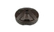The Ledge Lounger Resin Coated Concrete Umbrella Base boasts a black, circular, textured surface and is perfect for center pole umbrellas. It secures the umbrella with a central hole, enhancing any outdoor dining setup.