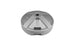 The Ledge Lounger Resin Coated Concrete Umbrella Base features a round, grey plastic design with geometric grooves and a central hole, perfect for center pole umbrellas. Its smooth surface has a raised circular section and side opening to enhance outdoor dining experiences.