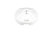 A white, circular object with radial ridges and a central hole is set against a plain background, resembling tranquility akin to an outdoor dining space. This is the Resin Coated Concrete Umbrella Base by Ledge Lounger.